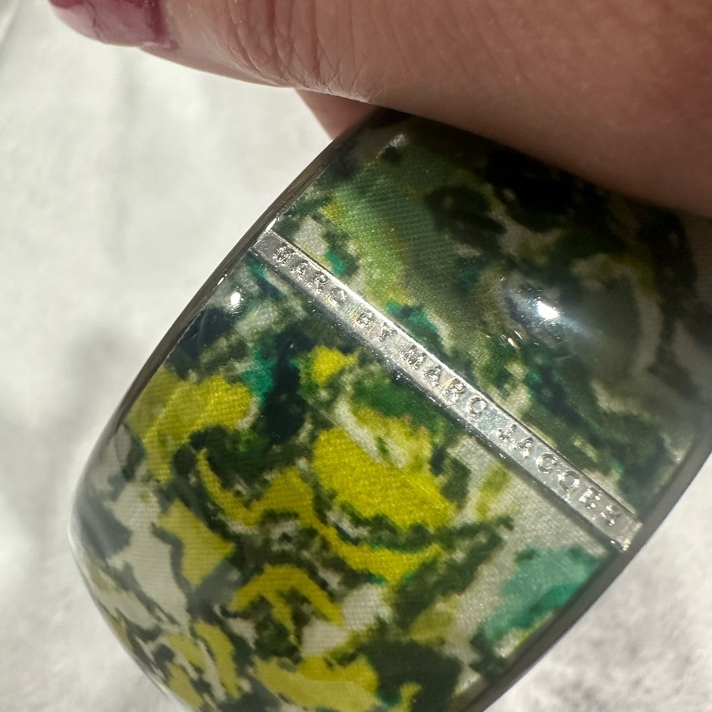 Marc Jacobs Green and Yellow Patterned Bangle - Picture 2 of 4